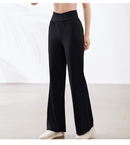 Yoga Wide Leg Pants Sports Flared Pants High Waist Figure Flattering Hip Lifting Casual All Match Stretch Quick Drying Fitness Pants
