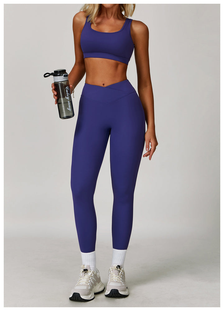 Sollinarry Nude Feel Yoga Pants Cross High Waist Tight Casual Trousers Running Sports Fitness Yoga Pants Yoga Pants