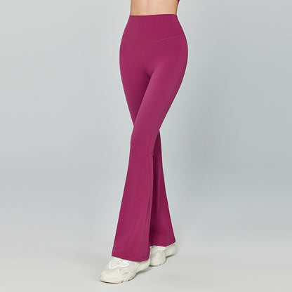 Thin Gao Shi Line Yoga Trousers Women High Waist Hip Lift Fitness Bell Bottom Pants Slim Slimming Wide Leg Pants Outer Wear