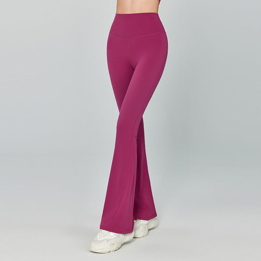 Thin Gao Shi Line Yoga Trousers Women High Waist Hip Lift Fitness Bell Bottom Pants Slim Slimming Wide Leg Pants Outer Wear