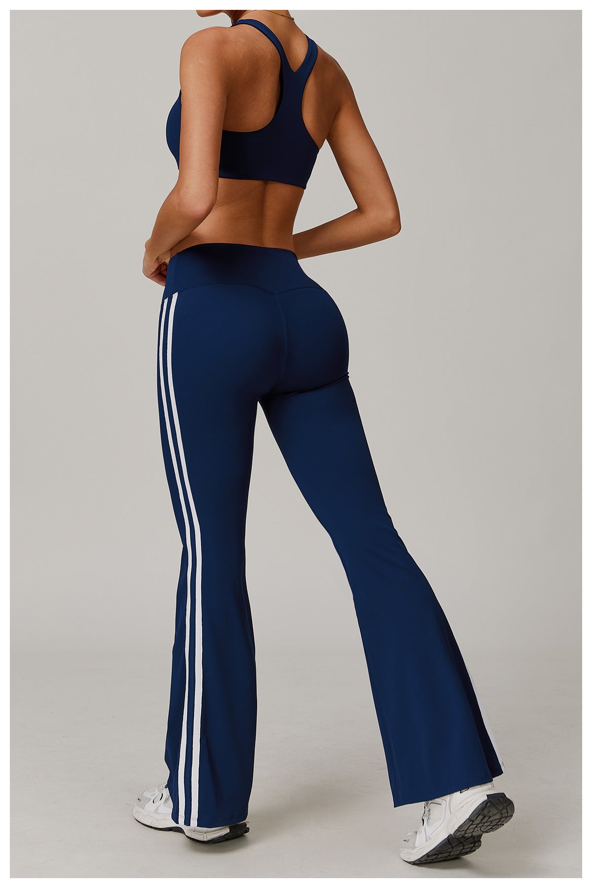 Sollinarry Nude Feel Sports Trousers Slightly Stretch Slimming Wide Leg Fitness Pants Quick Dry Casual Running Bell Bottom Pants