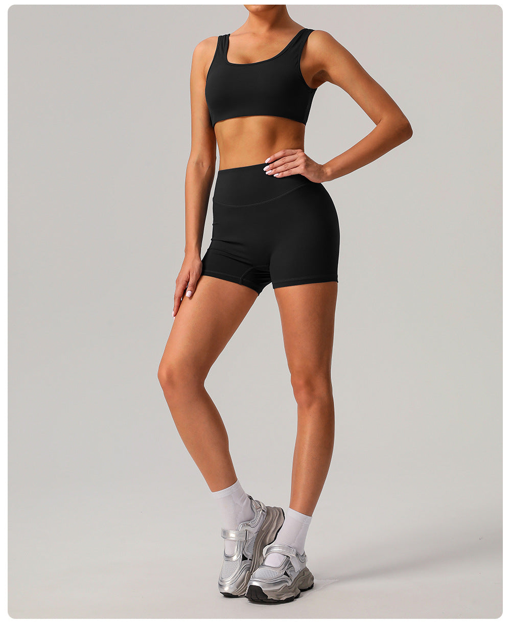 Quick Drying Nude Feel Yoga Shorts Hip Lifting Running Fitness Shorts Tight High Waist Outdoor Exercise Shorts Women