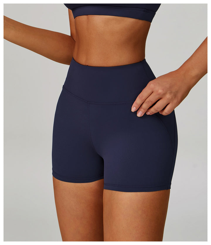 Sollinarry Cloud Sense High Waist Yoga Shorts Quick Dry Hip Raise Belly Wrap Shorts Outdoor Running Sports Fitness Shorts