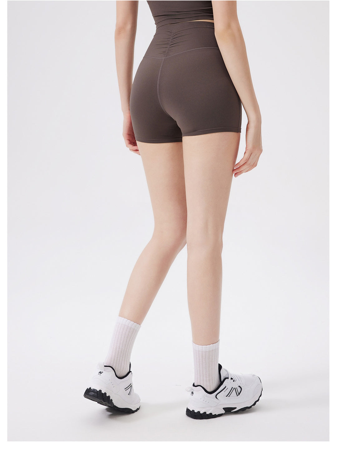 No Embarrassment Pleated Sports Shorts Back Pocket High Waist Hip Lift Cloud Sense Yoga Shorts Outer Wear Running Fitness Pants