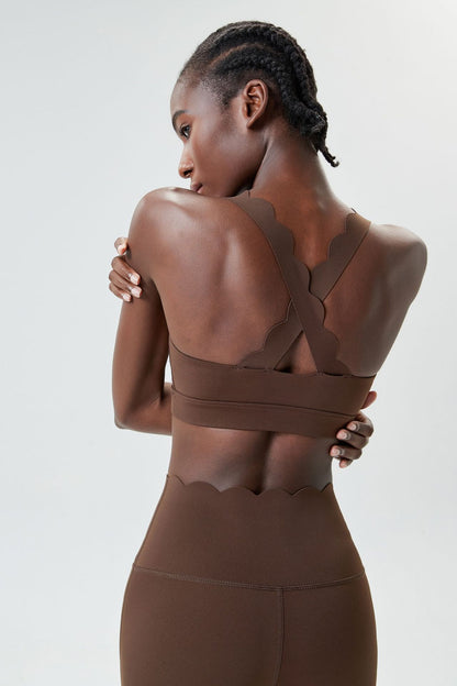 Liquid Glue Small Wave Sports Underwear Women Shockproof Workout Yoga Bra Quick Drying Running Vest