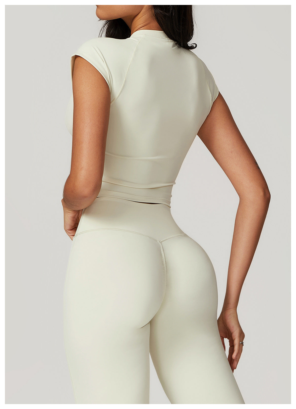 Sollinarry Eco Friendly Recycled High Strength Flying Sleeve Running Fitness Short Sleeved Sports T Shirt Women Tight Quick Drying Yoga Clothes