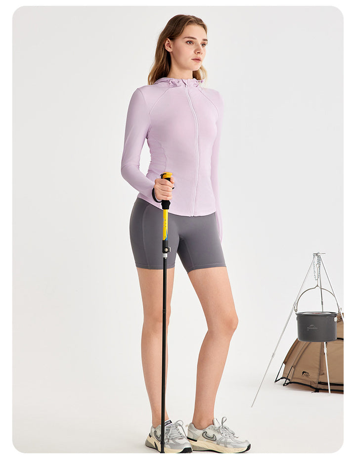 Raw Yarn Ice Feeling Hooded Sun Proof Top Women Slim Fit Slimming UV Protection UPF50 Outdoor Riding Sun-Protective Clothing