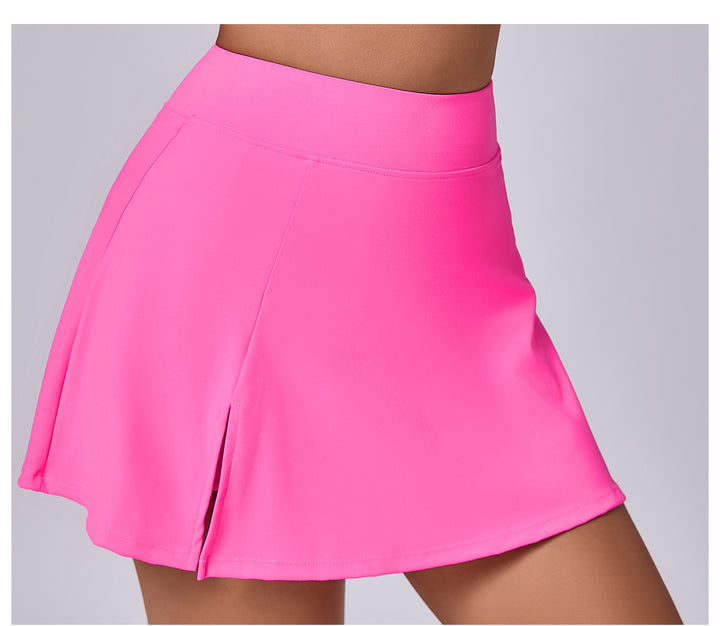 Double Layer Tight Yoga Skirts Pocket Mini Culottes Running Fitness Tennis Anti Exposure Exercise Skirt