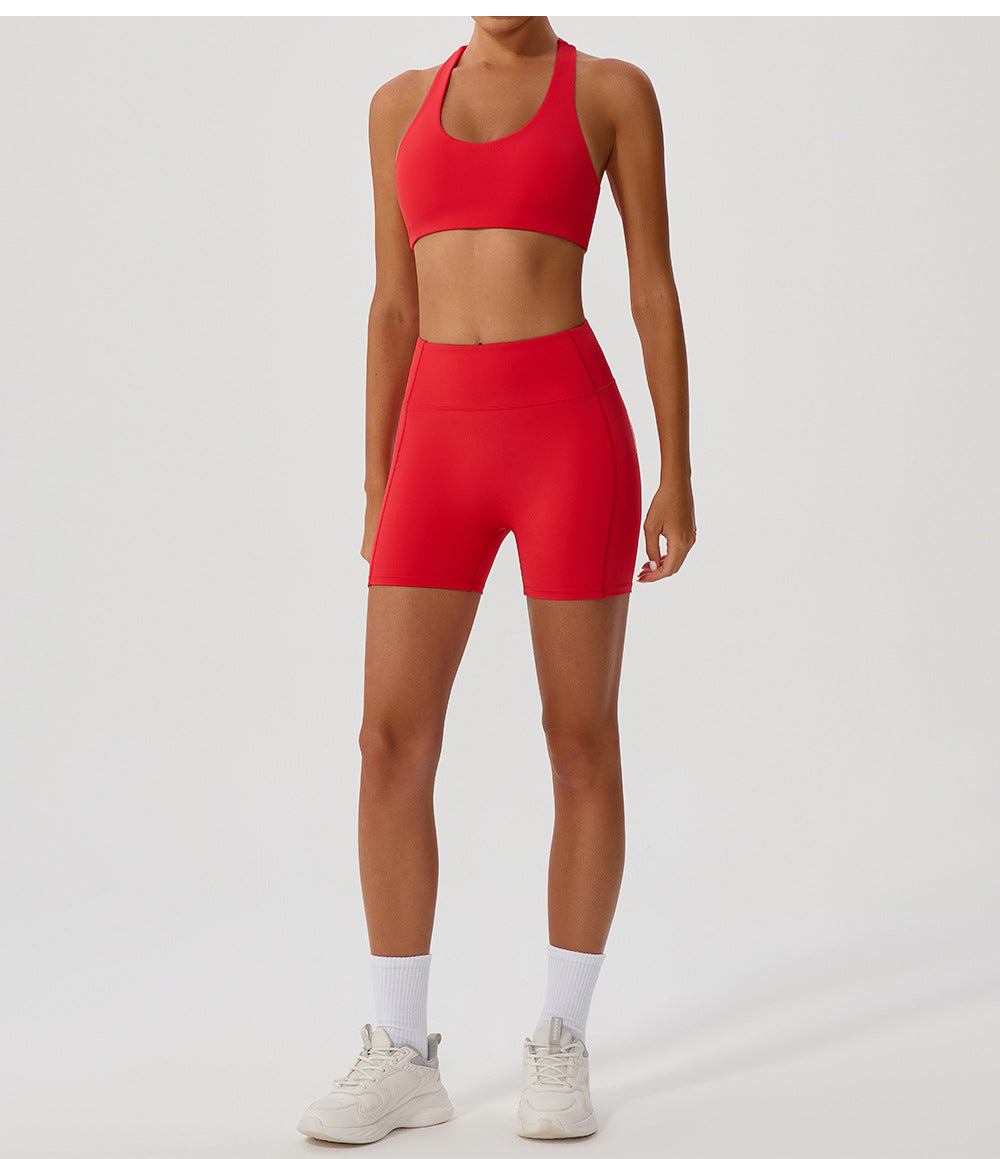 Cross Love Yoga Bra Women Sling with Chest Pad Outer Wear Workout Clothes Outdoor Sports Underwear