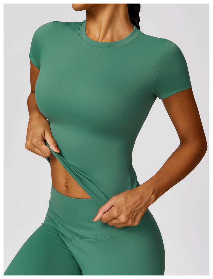 Sollinarry Spring T Shirt Quick Drying Yoga Clothes Short Sleeve Workout Top Blouse Outdoor Running Sports Short Sleeve Women