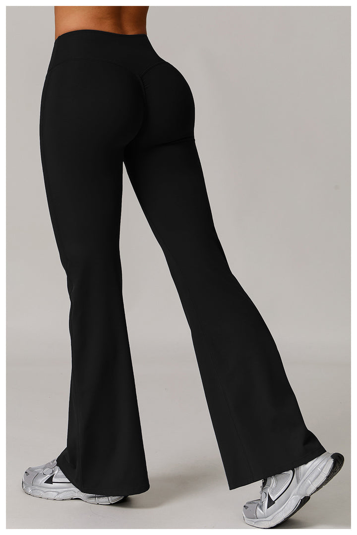 Sollinarry Skinny Yoga Pants Women Slightly Wide Leg Running Exercise Pants High Waist Workout Bell Bottom Pants
