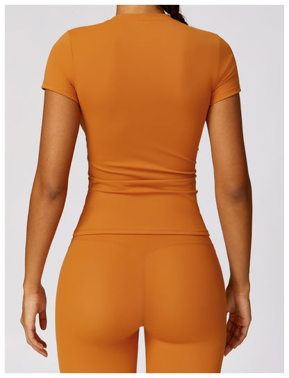 Sollinarry Spring T Shirt Quick Drying Yoga Clothes Short Sleeve Workout Top Blouse Outdoor Running Sports Short Sleeve Women