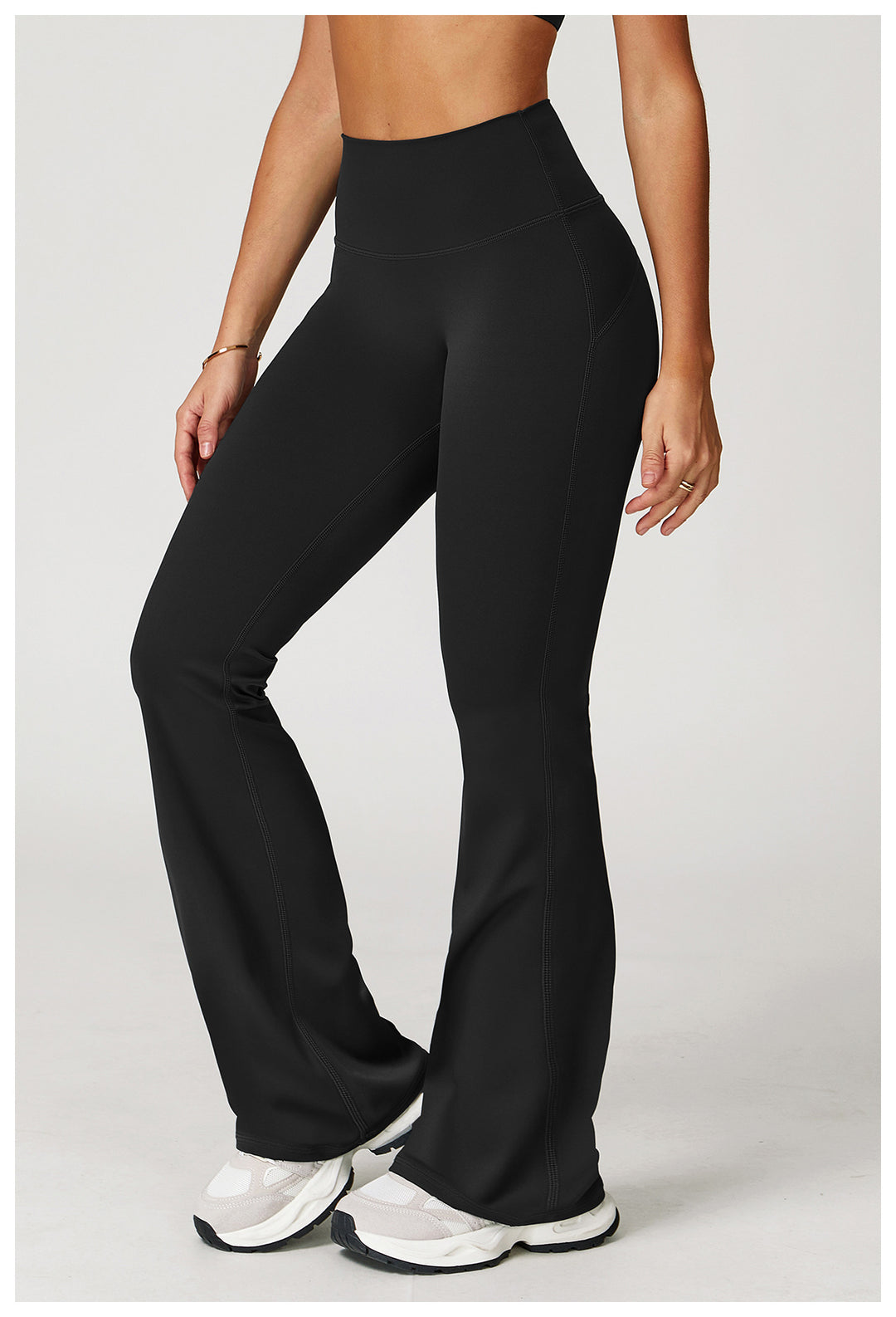 Sollinarry Nude Feel Casual Flared Pants Wide Leg Slimming Bootcut Pants Outdoor Running Exercise Workout Pants