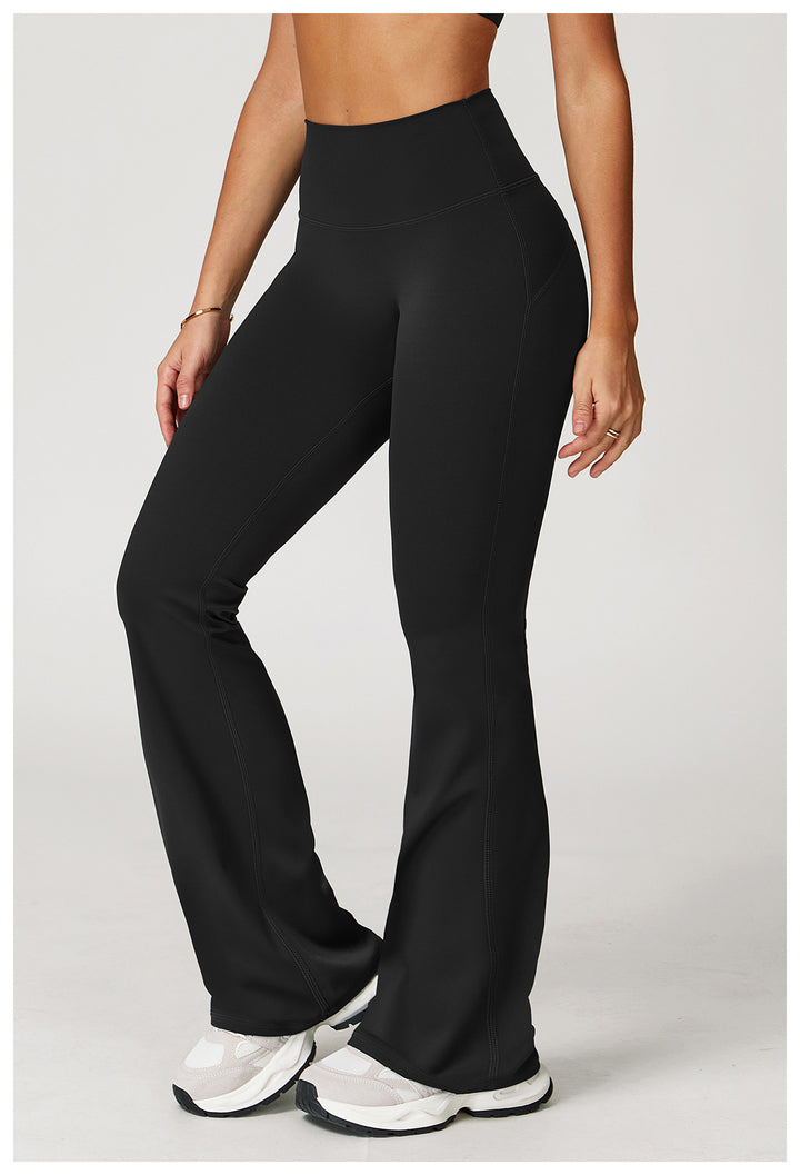 Sollinarry Nude Feel Casual Flared Pants Wide Leg Slimming Bootcut Pants Outdoor Running Exercise Workout Pants