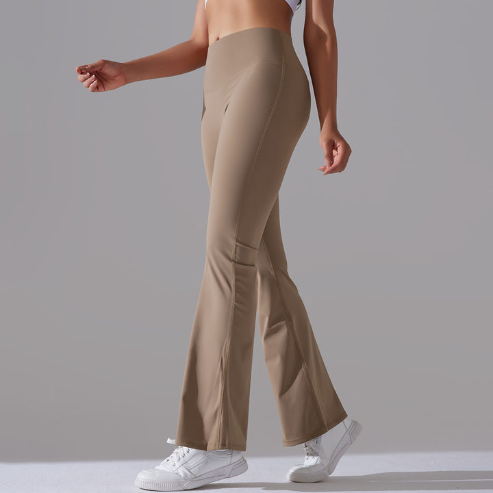 Classic Solid Color Bell Bottom Pants Yoga Pants Women Slim Fit Hip High Waist Elastic Training Wide Leg Pants Fitness Pants