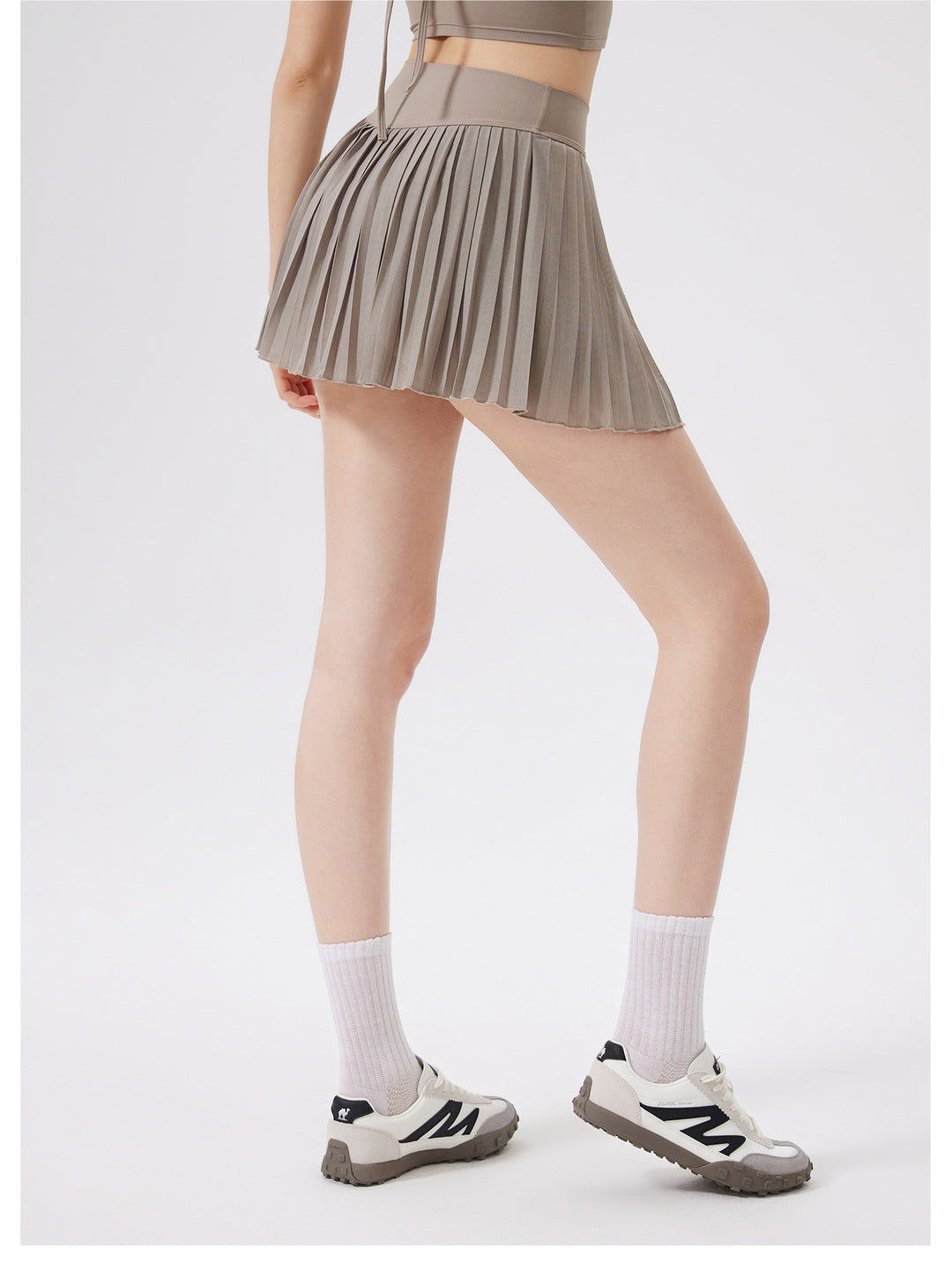 Summer Elastic High Waist Slimming Yoga Skirts Lined Light Belt Pocket Tennis Skirt Casual Outdoor Pleated Skirt