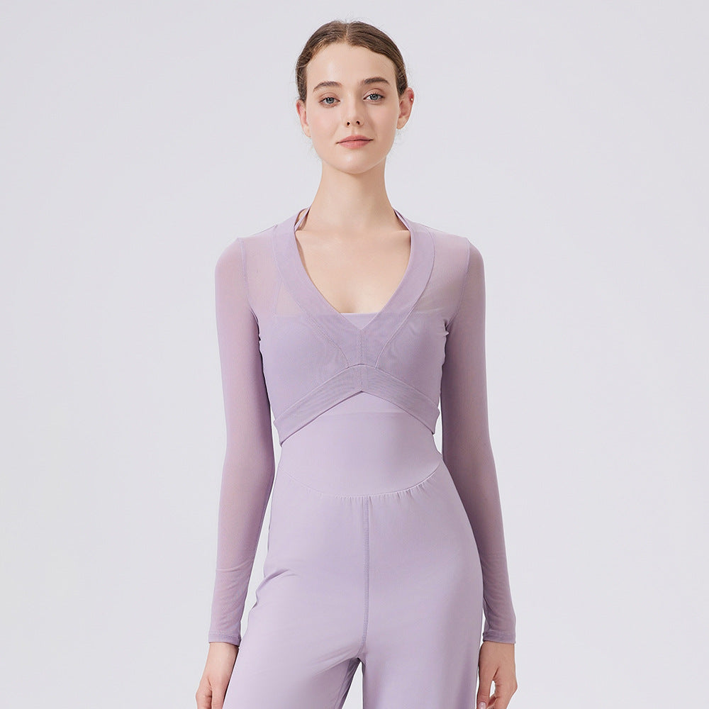 Long Sleeved Women Slim Fit Breathable Waistcoat Running Fitness Top Yoga Clothes Short Blouse