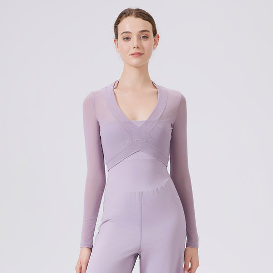 Long Sleeved Women Slim Fit Breathable Waistcoat Running Fitness Top Yoga Clothes Short Blouse