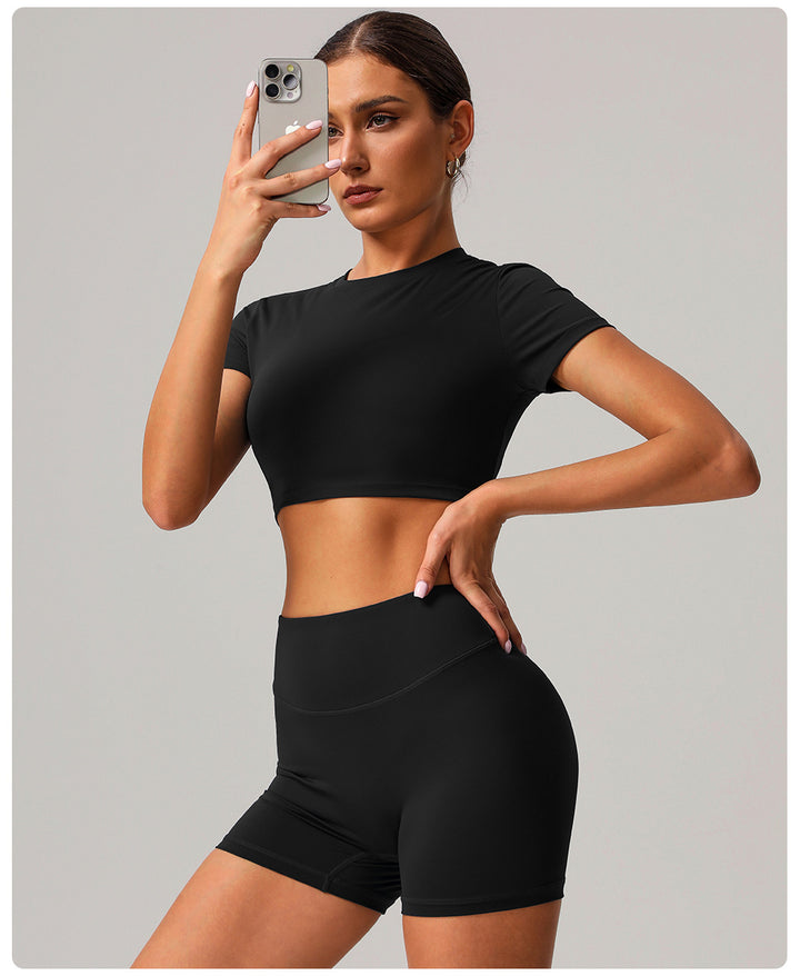 Quick Drying Nude Feel Yoga Shorts Hip Lifting Running Fitness Shorts Tight High Waist Outdoor Exercise Shorts Women