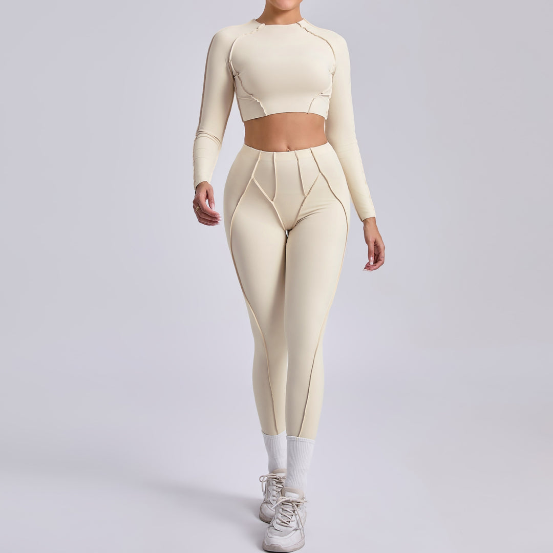 Yoga Two Piece Sets Women Pleated Hip Lifting All Match Yoga Clothes Running Exercise Workout Outfit