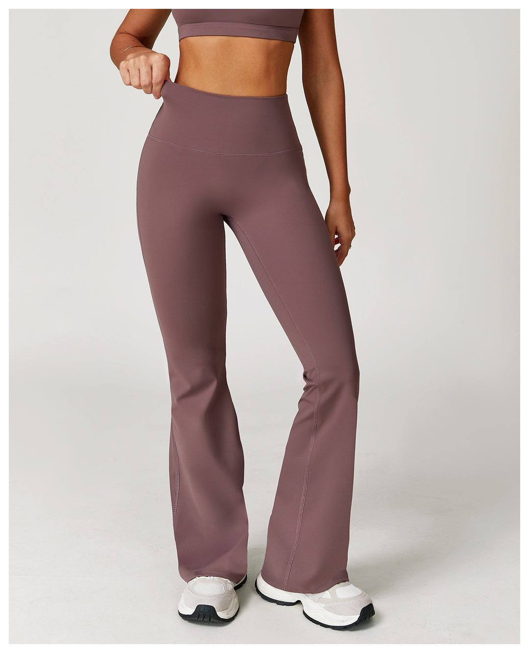 Sollinarry Nude Feel Casual Flared Pants Wide Leg Slimming Bootcut Pants Outdoor Running Exercise Workout Pants