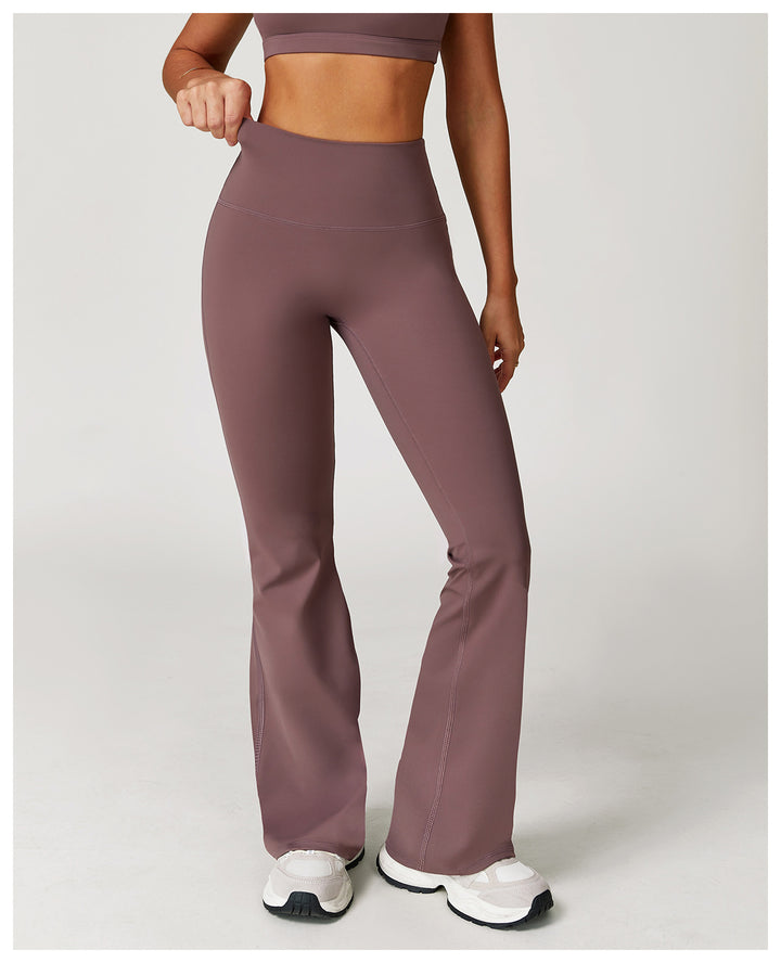 Sollinarry Nude Feel Casual Flared Pants Wide Leg Slimming Bootcut Pants Outdoor Running Exercise Workout Pants