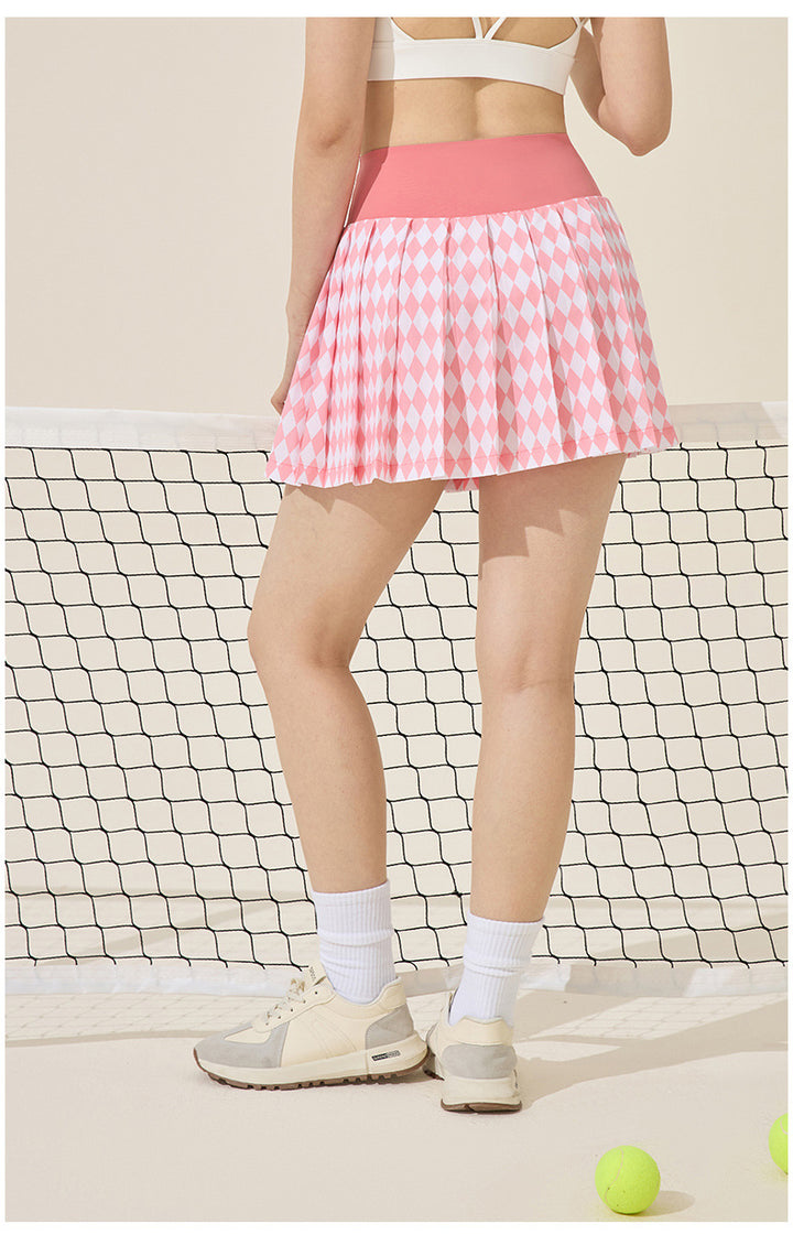 Women Summer High Waist Sports Pleated Skirt with Lining Anti Exposure Quick-Drying Tennis Skirt Casual All Match Yoga Skirt