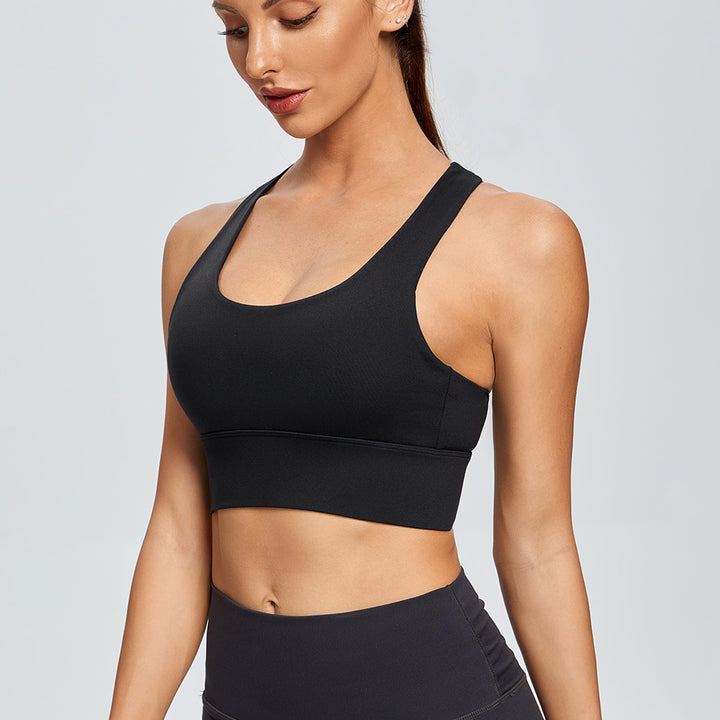 Shockproof Cross Back Running Workout Vest Women Push up High Strength Sports Yoga Bra Crisscross