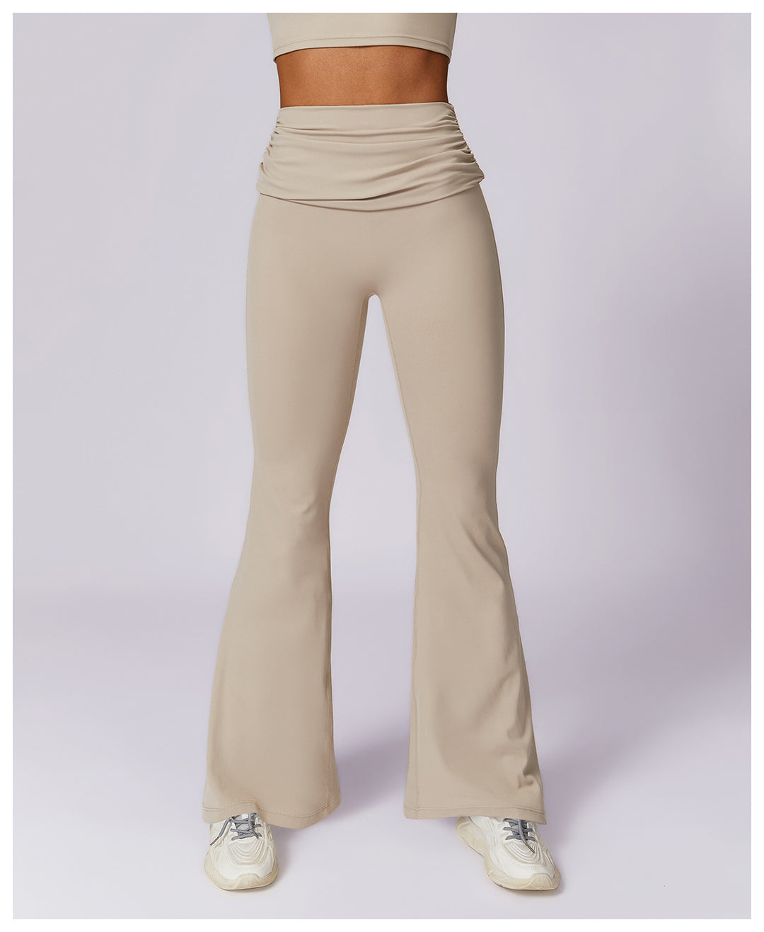 Sollinarry Dry Hip Raise Yoga Pants Nude Feel Casual Wide Leg Sports High Waist Tight Bell Bottom Pants Women