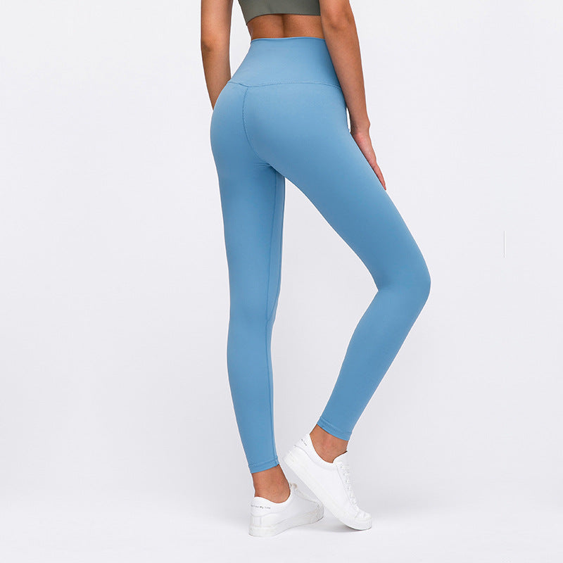 New Nude Feel Yoga Pants Women High Waist Hip Lift Running Tight Stretch Feet Exercise Workout Pants