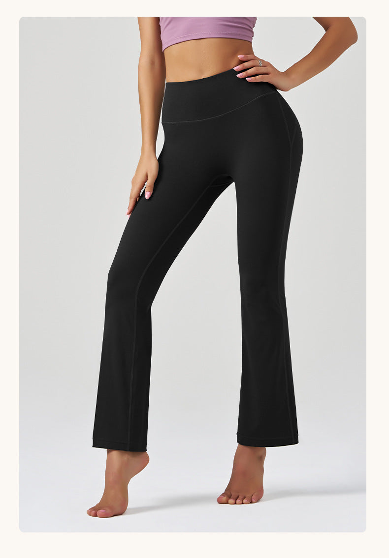Yoga Pants Flared Pants Sports Peach High Waist Hip Lifting No Embarrassment Line Outer Wear Small Wide Leg Pants Women Summer