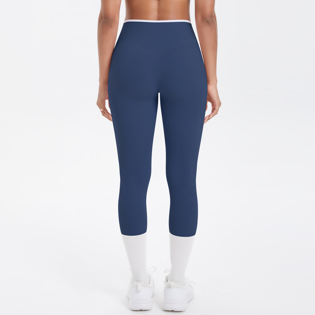 Sexy Hip Lifting Cross High Waist Cropped Pants Women Sports Fitness Pants