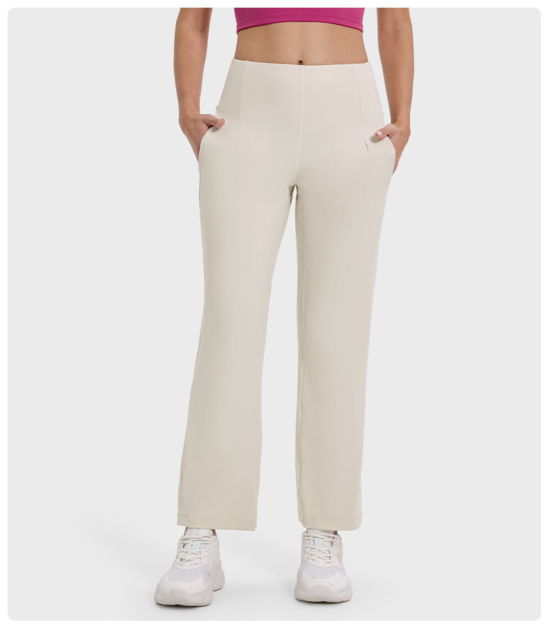 Loose Breathable High Elastic Lightweight Sweat Absorbent Sports Pants Yoga Quick Drying Running Fitness Pants Ice-Feeling Casual Pants for Women