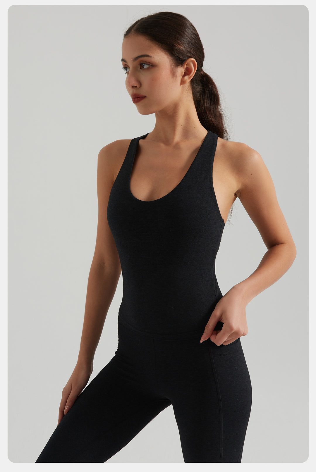 Sling Yoga Vest with Chest Pad High Waist Hip Lift Double Side Pocket Yoga Pants Sports Yoga Set Women