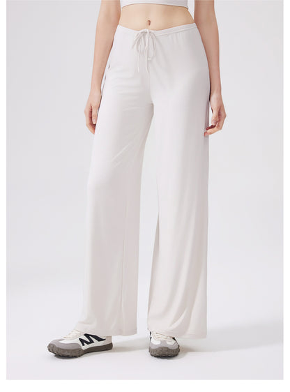 Cool Feeling Wide Leg Sports Trousers Antibacterial Loose Slimming Draping Effect Sports Pants Outdoor Running Yoga Pants Straight Leg Pants