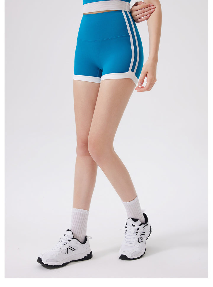 Contrast Color High Waist Peach Hip Lifting Zero Sense Pants No Embarrassment Line Sports Shorts Running Fitness Yoga Pants Women