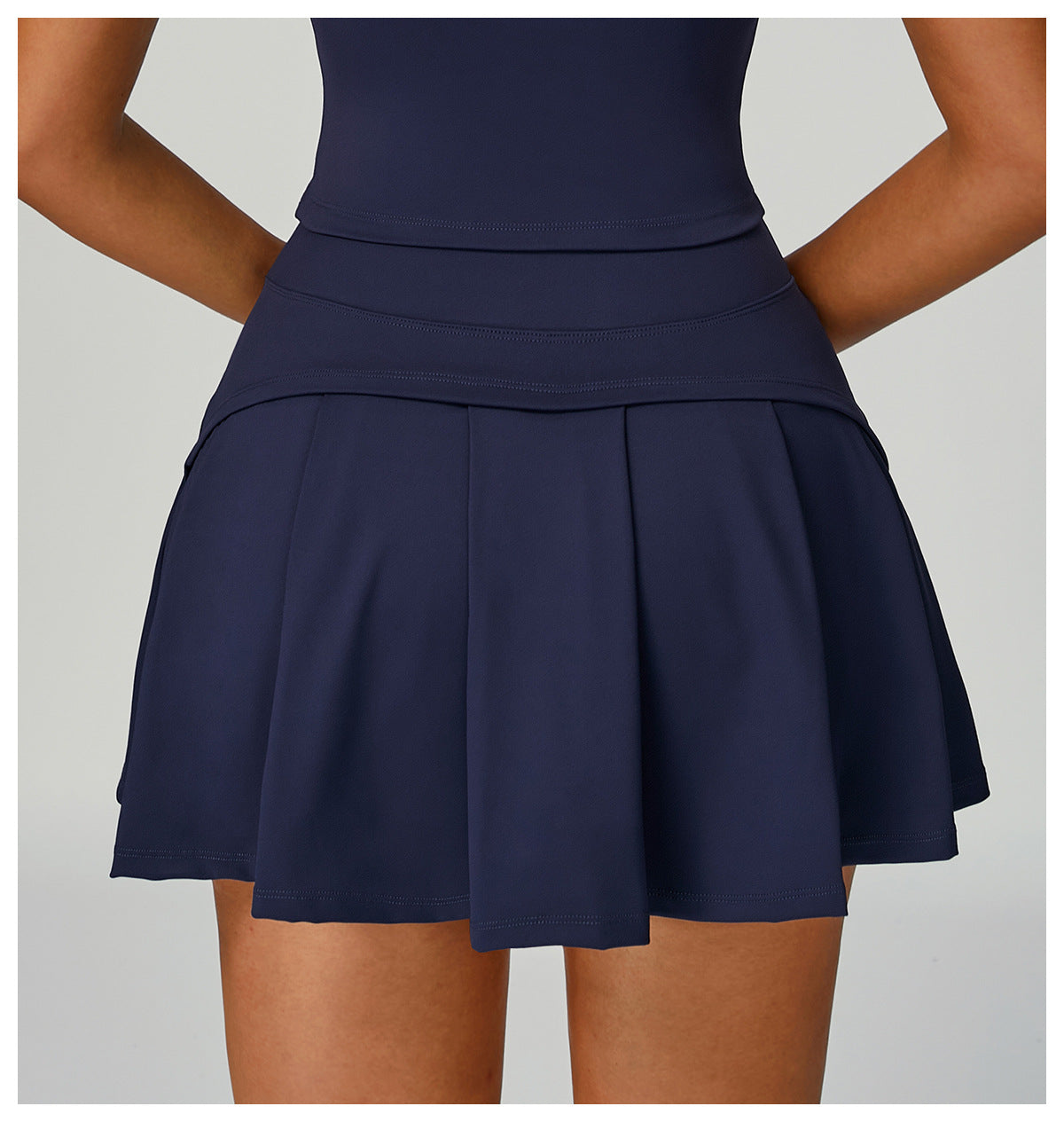 Sollinarry Waist Turning Sports Short Skirt Anti Exposure Nude Feel Summer Short Skirt Pocket High Grade Short Skirt for Women