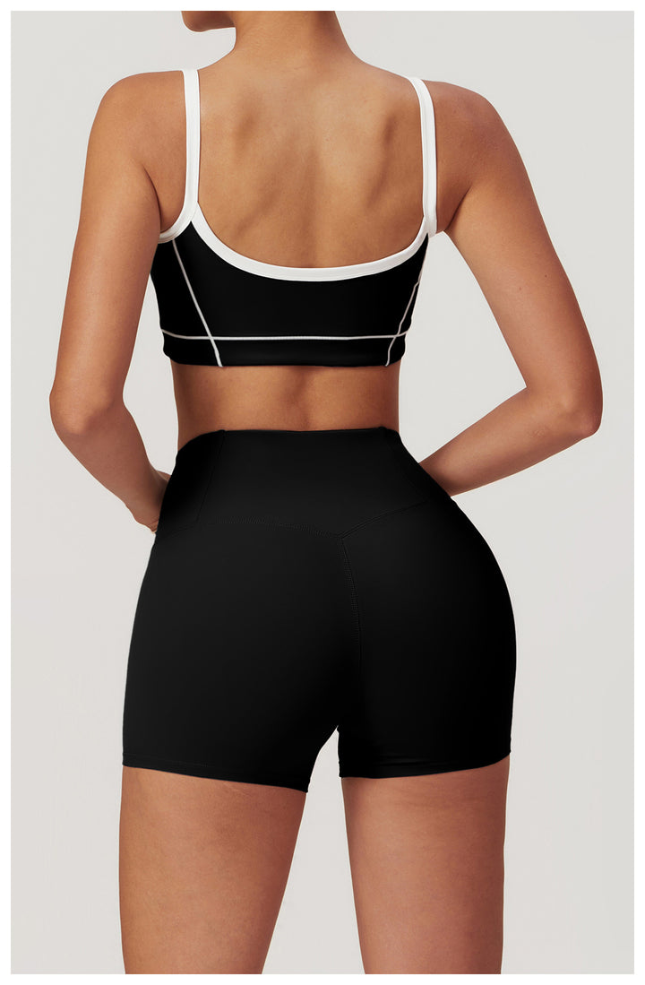 Sollinarry Nude Feel Tight Sports Underwear Large U Shaped Beauty Back Yoga Bra Women Inner Wear Outer Wear Workout Top