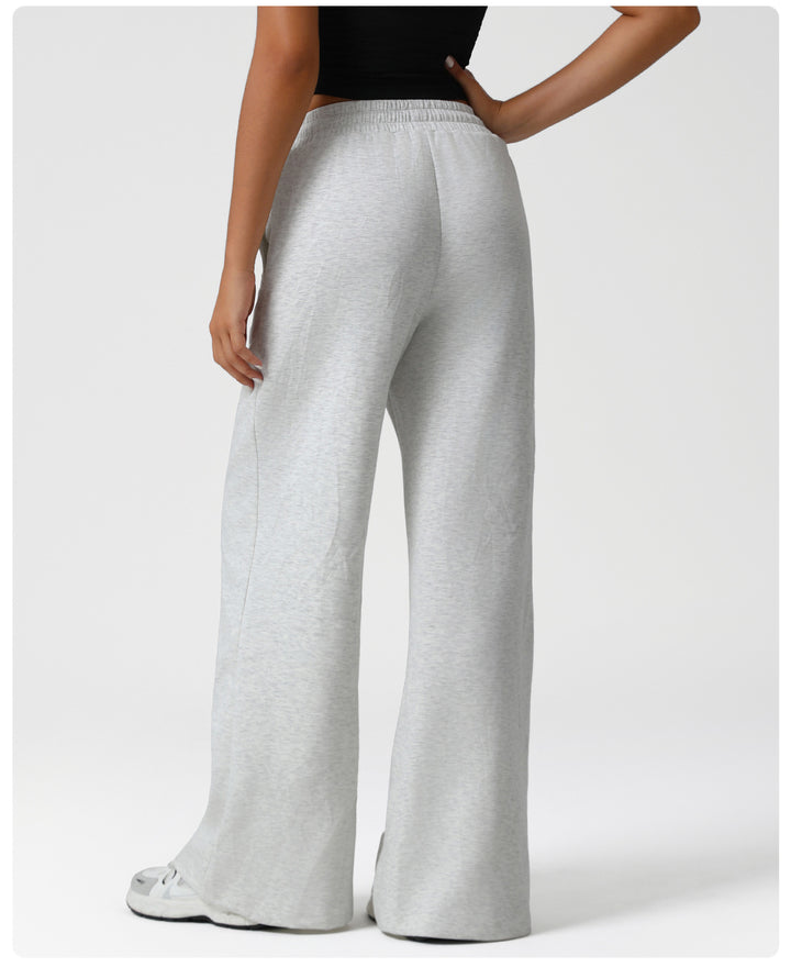 High Waist Drawstring Exercise Casual Pants Autumn Winter Yoga Wide Leg Pants Fashionable All Match Loose Casual Pants