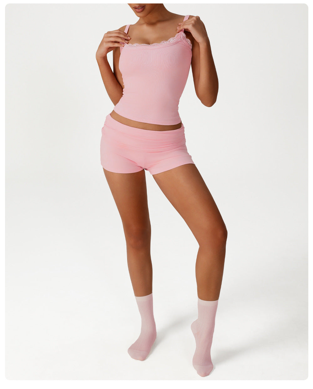 Yoga Pants Shorts Sexy Workout Clothes Pleated High Waist Sports Casual Bum Lift Shorts