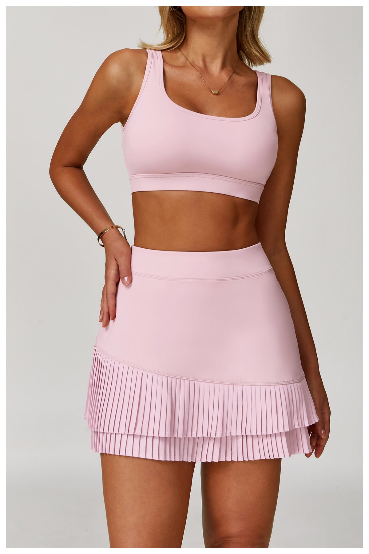 Sollinarry Nude Feel Yoga Bra Tight Back Running Shockproof Yoga Underwear Sports Workout Bra