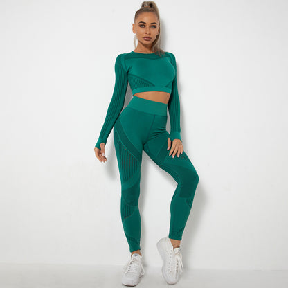 Long Sleeve Trousers Suit-Dark Green