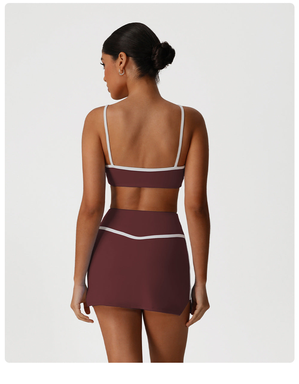 Sports Contrast Color Yoga Skirts High Waist Hip Lift Quick Drying Tennis Skirt Outdoor Sports Casual Skirt