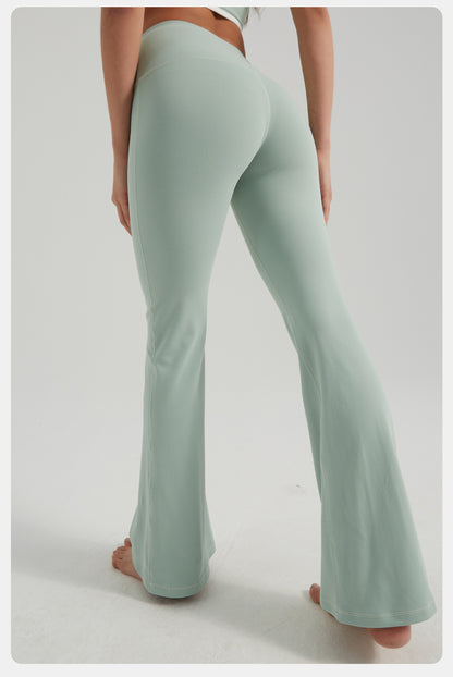 Youth High Waist Hip Lift Micro Pull Yoga Pants Pilates Exercise Workout Pants Slimming Wide Leg Pants for Women