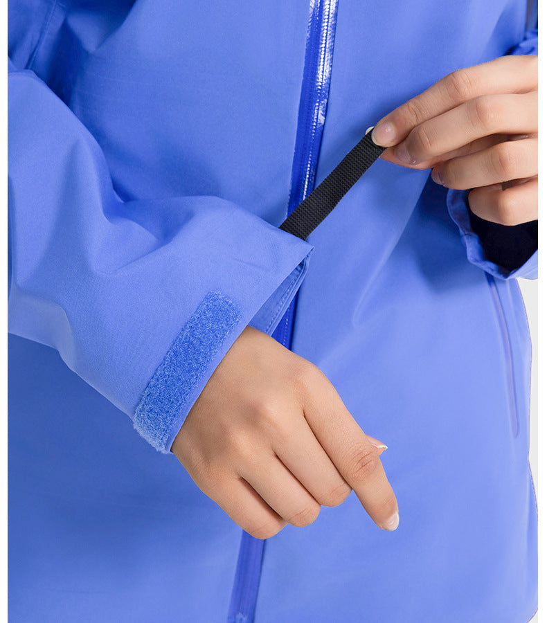 Big Brand Same YKK Zipper Windproof Waterproof Moisture Permeable Shell Jacket Multi Functional Mid Length Hooded Outdoor Mountaineering Clothing