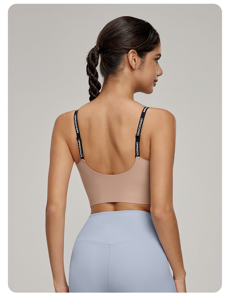 Medium Tenacity Sports Underwear Women One Piece Fixed Cup Yoga Bra Sports Running Workout Beauty Back Bra