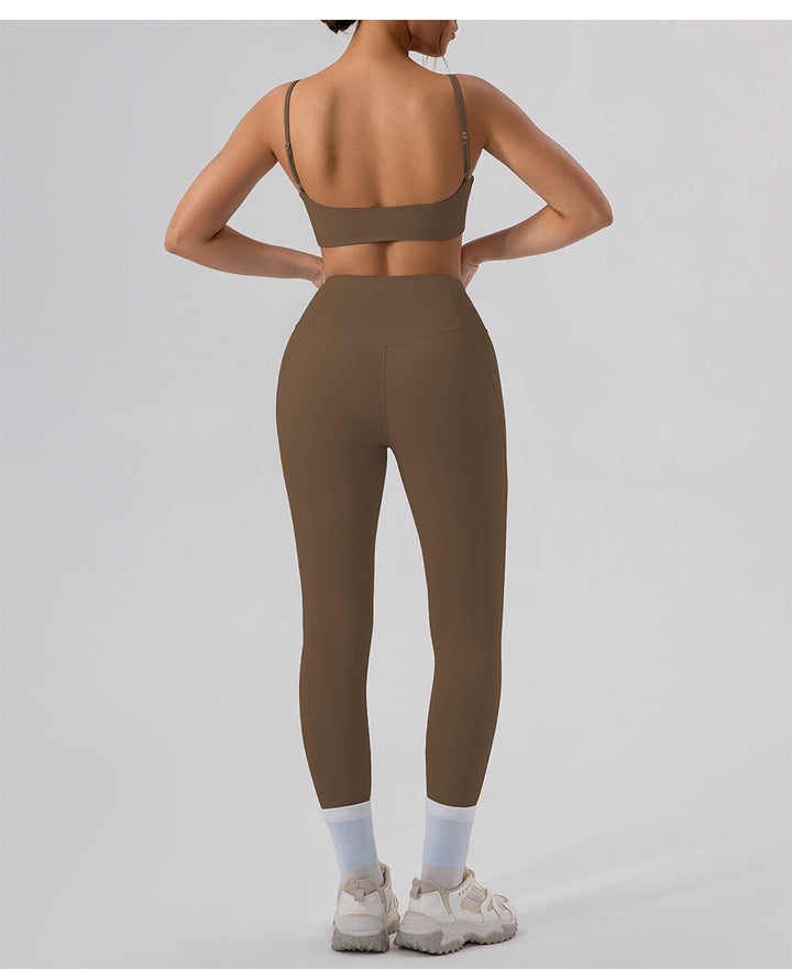 Yoga Clothes Set Nude Feel Skinny Running Training Workout Exercise Outfit Women