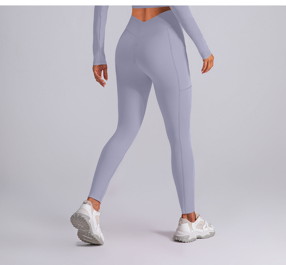 Hip Lifting Nude Feel Yoga Pants Women Body Shaping Belly Contraction Sports Running Fitness Pants Training Slimming Stretch Tights