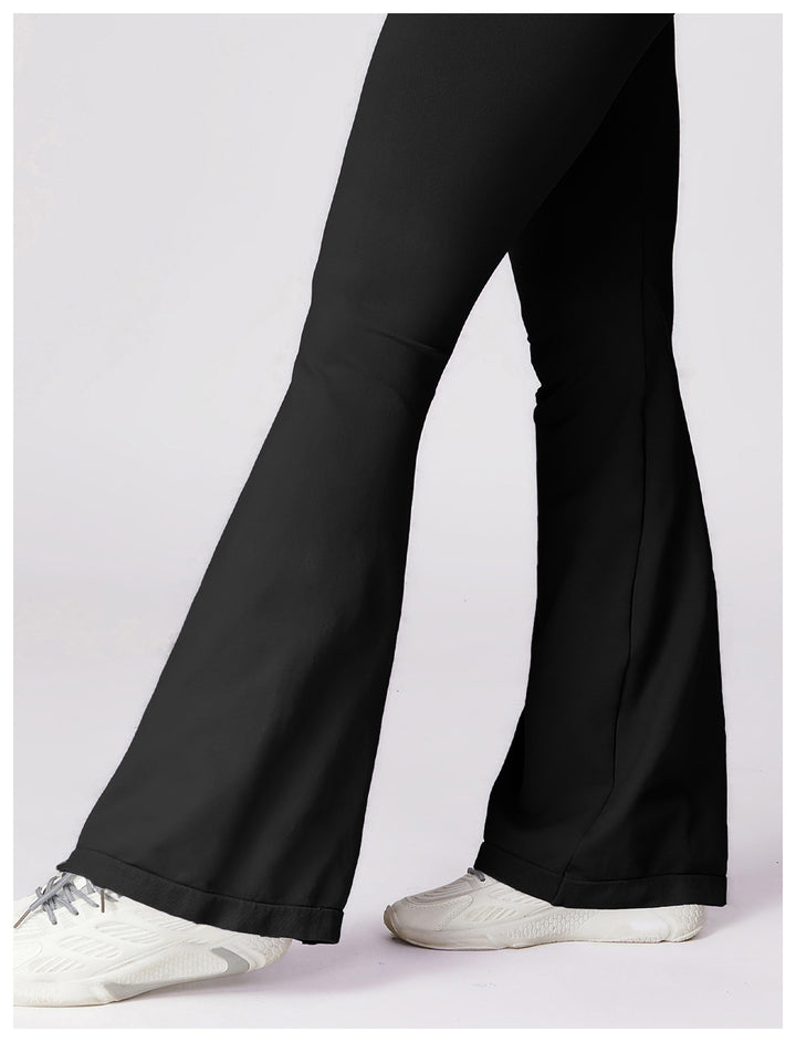 Sollinarry Wide Leg Tight Seamless Hip Lifting Yoga Bell Bottom Pants Abdominal-Shaping High Waist Bootcut Casual Sports Pants