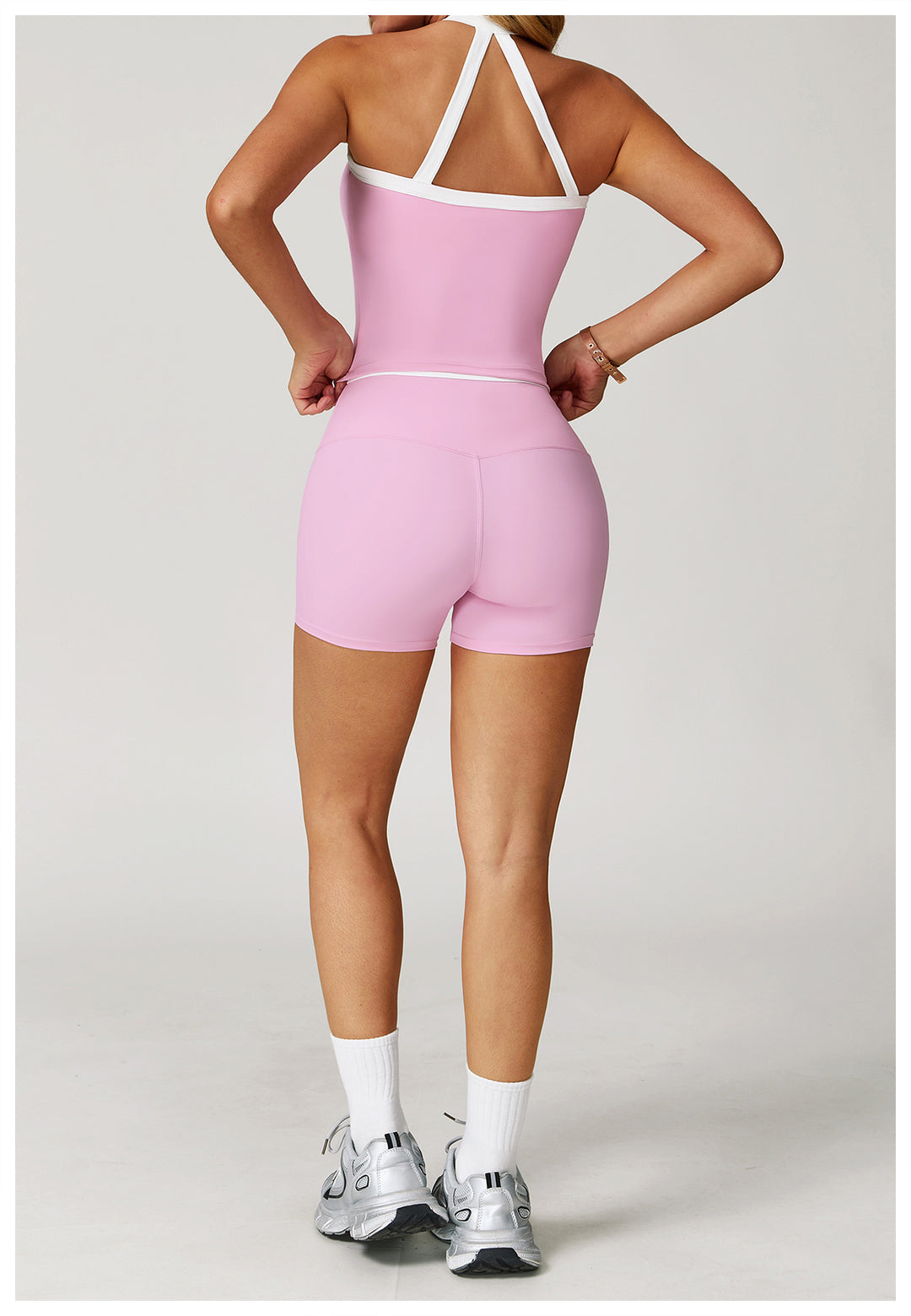 Sollinarry Nude Feel Yoga Shorts Tight High Waist Quick Drying Shorts Sports Running Workout Shorts